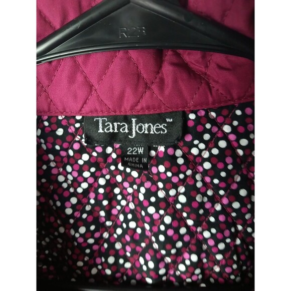 Tara Jones Women 22W Quilted Lined Lightweight Snap Close Jacket Casual Plum - Picture 4 of 11